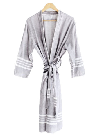 CULTIVER Light Grey Turkish Cotton Bathrobe Size X-Small NWT