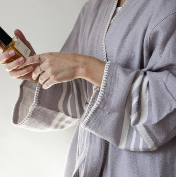 CULTIVER Light Grey Turkish Cotton Bathrobe Size X-Small NWT