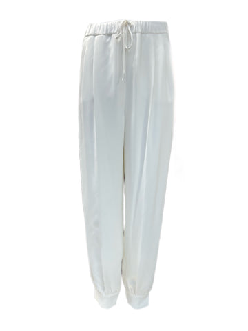 Max Mara Women's Silk Curzio Elastic Waist Straight Pants Size 8 NWT