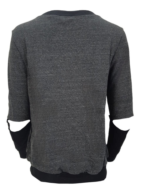 TEREZ Women's Grey Cold Elbows Sweatshirt #22597785 Medium NWT