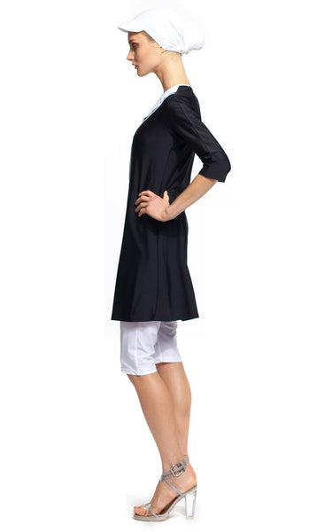 MODEST SEA Daniella Black & White 2-Pc Swimsuit Burkini 11014 $177 NEW