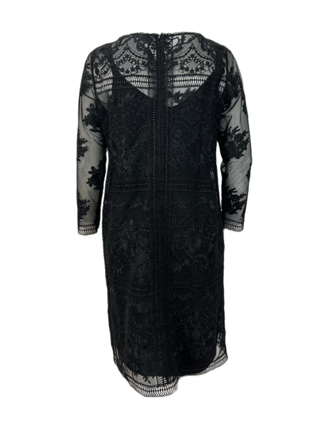 Marina Rinaldi Women's Black Dada Lace Sheath Dress NWT