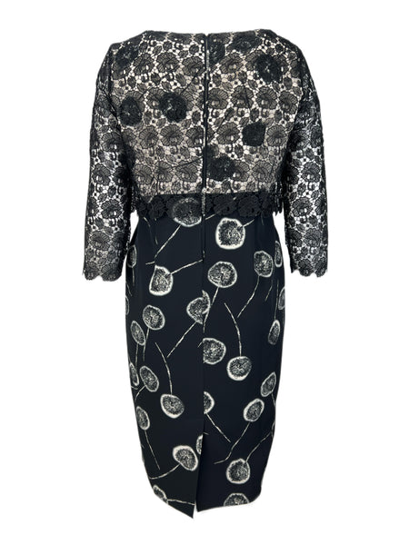 Marina Rinaldi Women's Nero Dalmata Lace Shift Dress NWT