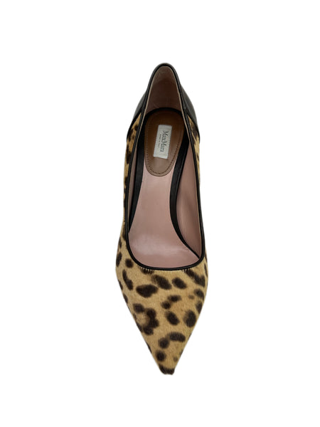 Max Mara Women's Makula Moka Danton Animal Print Pumps Size 8.5 NWB