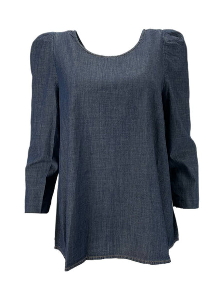 THE GREAT Women's Navy The Darling Shirt Cotton Tunic Top NWT