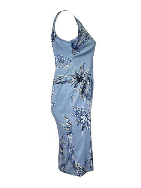 Marina Rinaldi Women's Ski Blue Decaedro Sleeveless Beaded Dress Size 12W/21
