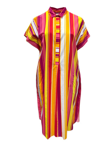 Marina Rinaldi Women's Multicolored Decidere Striped Cotton Dress NWT