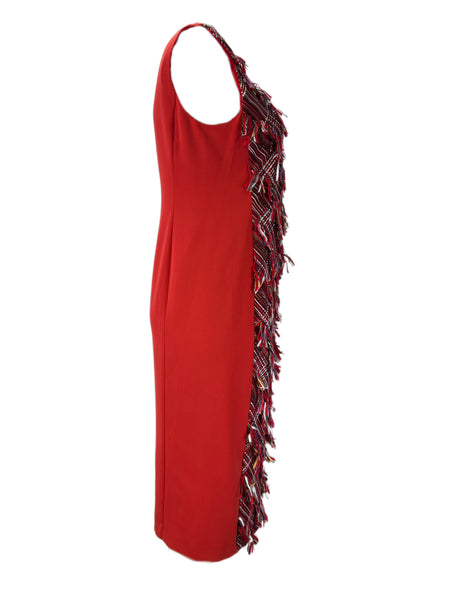 Marina Rinaldi Women's Red Dedicato Sleeeveless Embroidered Shift Dress Sz 12W/21