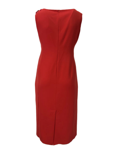 Marina Rinaldi Women's Red Dedicato Sleeeveless Embroidered Shift Dress Sz 12W/21