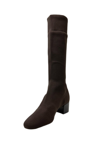 Max Mara Women's Moka Delfina Stretch Knit Block Heel Knee Boots Size 7 NWB