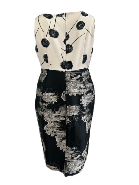 Marina Rinaldi Women's Black Demetra Embellished Front Sheath Dress NWT