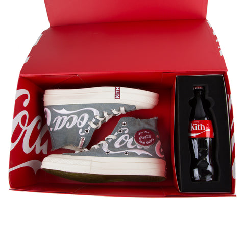 KITH X CONVERSE X COCA COLA RARE Chuck 70 Hi Sneakers, Denim, M 9.5 / W 11.5