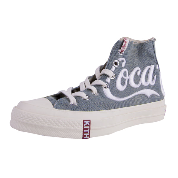 KITH X CONVERSE X COCA COLA RARE Chuck 70 Hi Sneakers, Denim, M 7.5 / W 9.5
