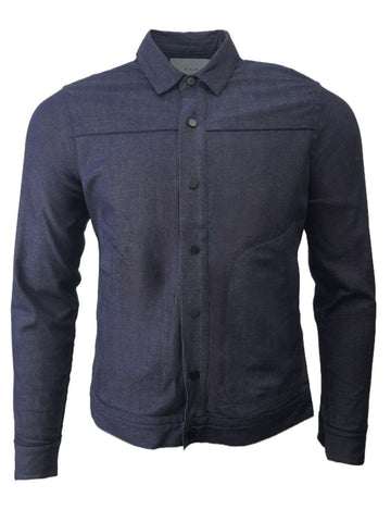 F.S.Z Men's Blue Denim Button Closure Long Sleeve Shirt Jacket #0717 NWT