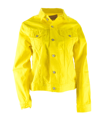 DENIMIST Women's Yellow Agnes Trucker Denim Jacket $325 NWT
