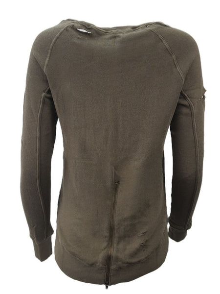 PAM & GELA Women's Green Private Annie Destr Sweatshirt #B00F Petite X-Small NWT