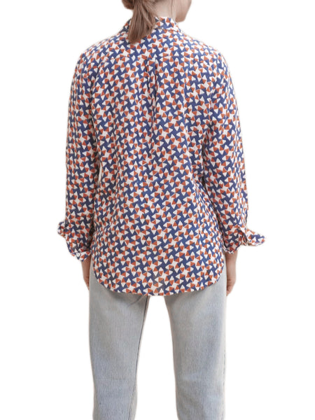 ROBERTA ROLLER RABBIT Women's Orange Dimi Guy Shirt $195 NEW