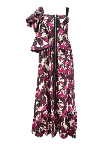 Marina Rinaldi Women's Pink Dragone Floral Printed Maxi Dress Size 10W/19 NWT