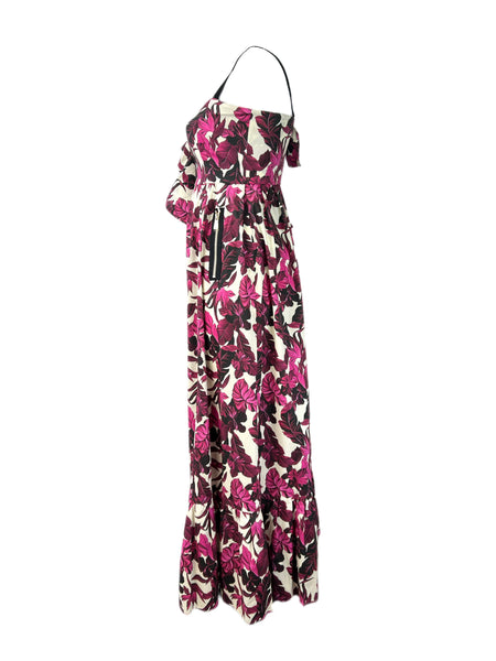 Marina Rinaldi Women's Pink Dragone Floral Printed Maxi Dress Size 10W/19 NWT