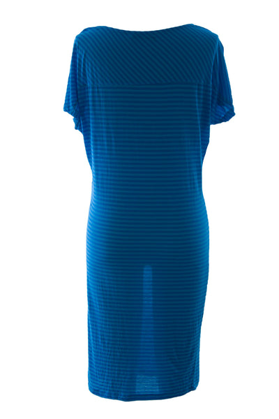 VELVET by Graham & Spencer Women's Lake Blue Striped Oversized Dress S NEW $130