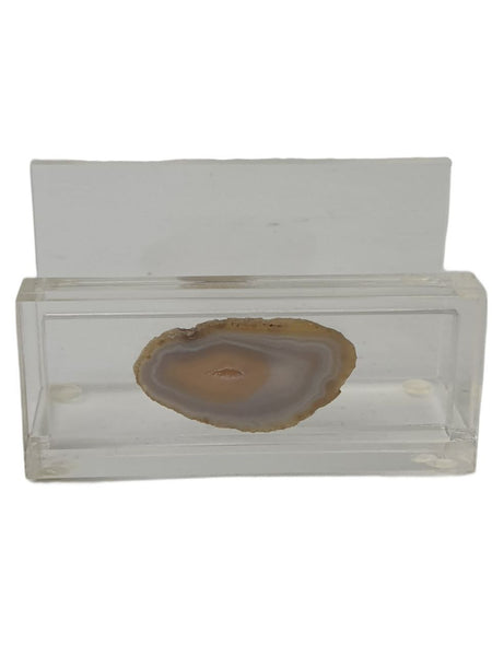 RABLABS Clear Business Card Holder With Stone #E001BC NWB