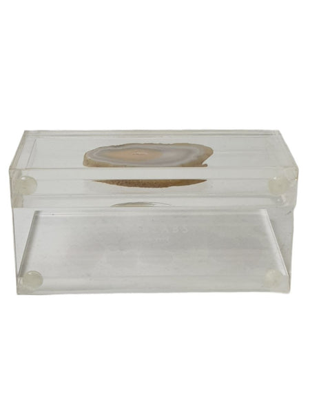 RABLABS Clear Business Card Holder With Stone #E001BC NWB