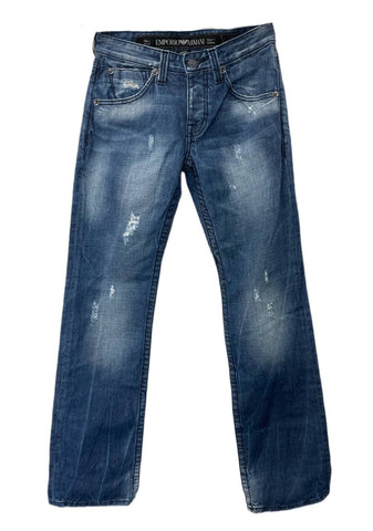 Emporio Armani Men's Streaky Wash Denim USA Jude Sexy Fit Jeans Size 27 NWT