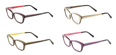 Gold & Wood Ecla Semi-Cateye Eyeglass Frames 53mm $789 NEW