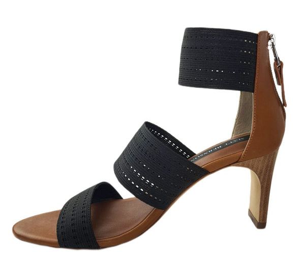 MATT BERNSON Women's Black Cognac Elastic Zinnia Pump #MB161 NWB