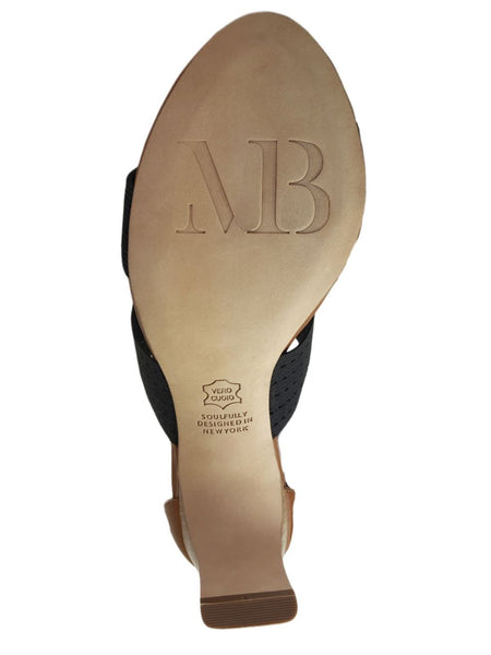MATT BERNSON Women's Black Cognac Elastic Zinnia Pump #MB161 NWB