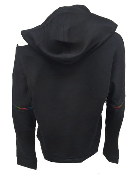 TEREZ Girl's Black Cold Shoulder Hoodie #50901640 7 Years NWT