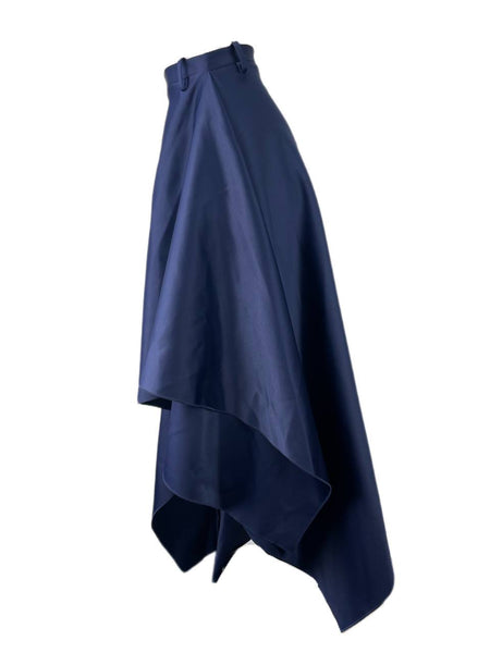 SOLACE London Navy Eliose Midi Asymmetrical Skirt Size US 4 NWT
