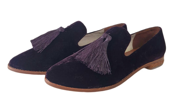MATT BERNSON Women's Purple Velvet Emerson Loafer #MB127 7 NWB