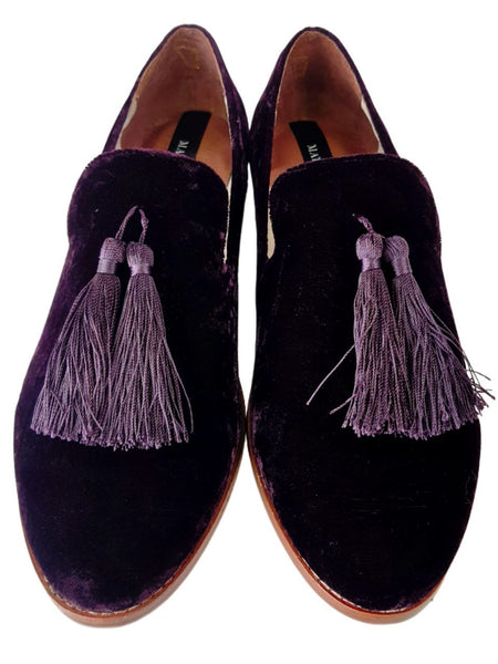 MATT BERNSON Women's Purple Velvet Emerson Loafer #MB127 7 NWB
