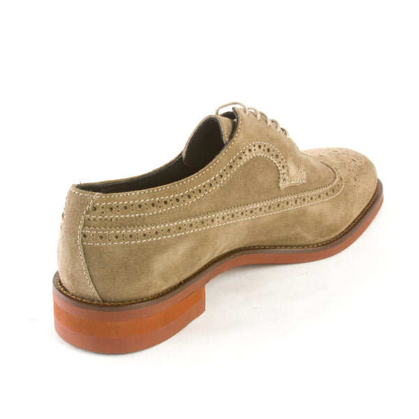 J. LINDEBERG Men's Eng Brogue Italian Suede Oxfords, Beige