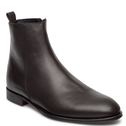 J. LINDEBERG Men's Dark Brown Eng Zip Italian Calf Boots $495 NWOB