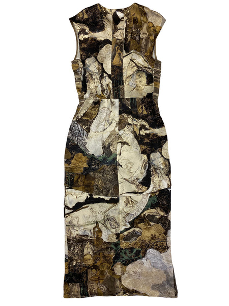 Hanley Mellon Women's V-Neck Tiered Long Dress 2 Taupe