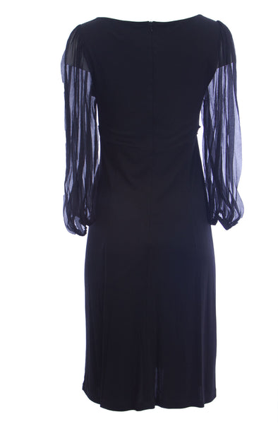 OLIAN Maternity Women's Black Waistband Accent Surplice Neck Dress $165 NWT