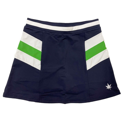 BOAST Women's Navy/Green Flat Front Court Skirt $88 NEW