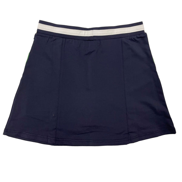 BOAST Women's Navy/Green Flat Front Court Skirt $88 NEW