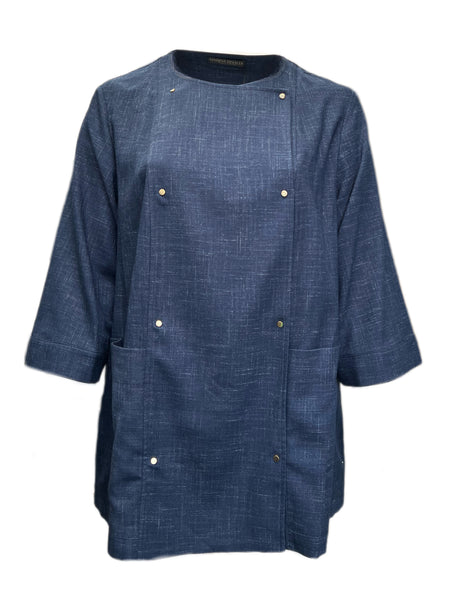 Marina Rinaldi Women's Blue Fabriano Double Breasted Jacket NWT