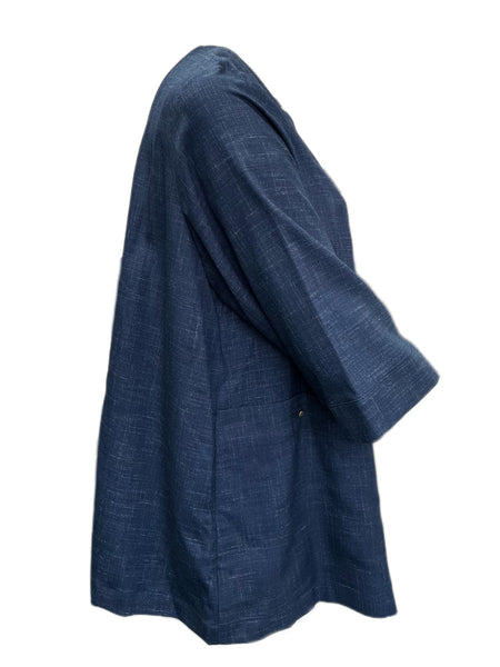 Marina Rinaldi Women's Blue Fabriano Double Breasted Jacket NWT