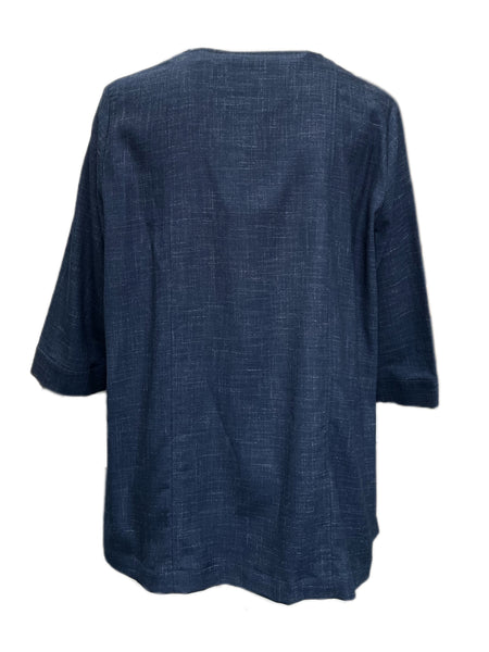 Marina Rinaldi Women's Blue Fabriano Double Breasted Jacket NWT