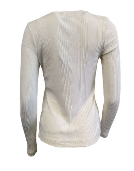Faherty Women's Ivory Biarritz Rib Henley NWT
