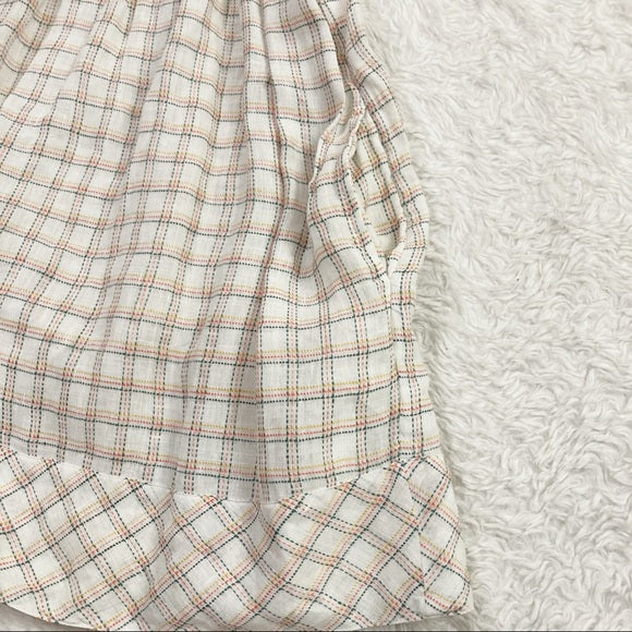 Faherty Women's Crispin Windowpane Smocked Lola Dress Size Large NWT