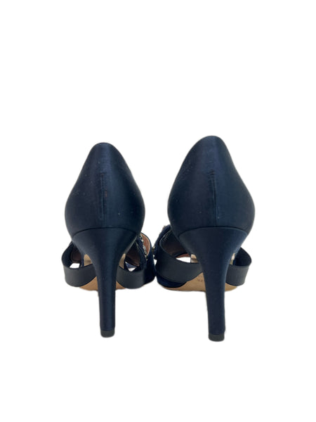 Max Mara Women's Blue Faina Embellished Open Toe Sandals Size 7 NWB