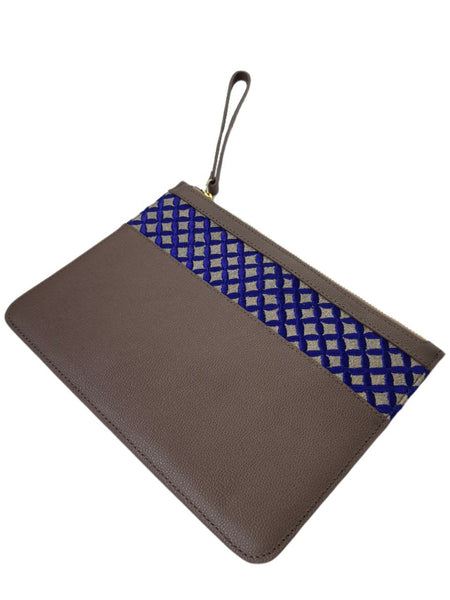 POPINJAY Women's Brown Faja Zip Clutch #Popin6s 10'x7' One Size NWT