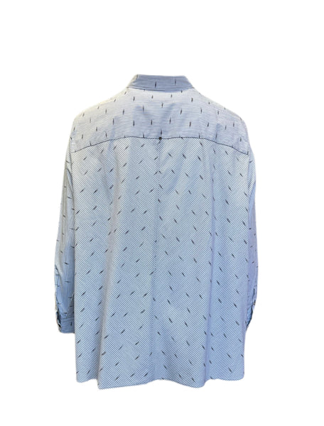 Marina Rinaldi Women's Grey Famiglia Striped Cotton Shirt Size 22W/31 NWT