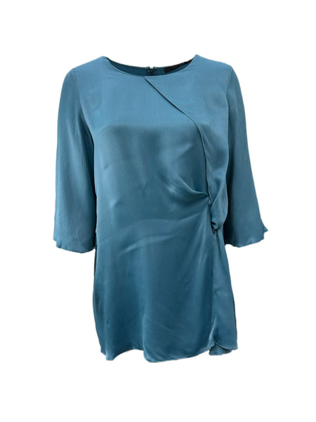 Marina Rinaldi Women's Green Fedelta Ruffle Sleeve Viscose Blouse NWT