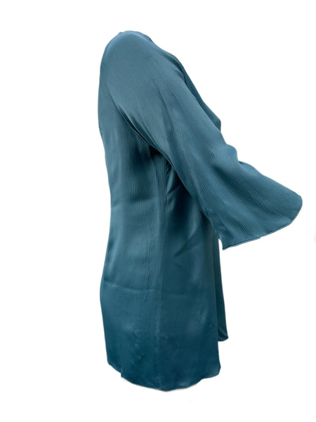 Marina Rinaldi Women's Green Fedelta Ruffle Sleeve Viscose Blouse NWT